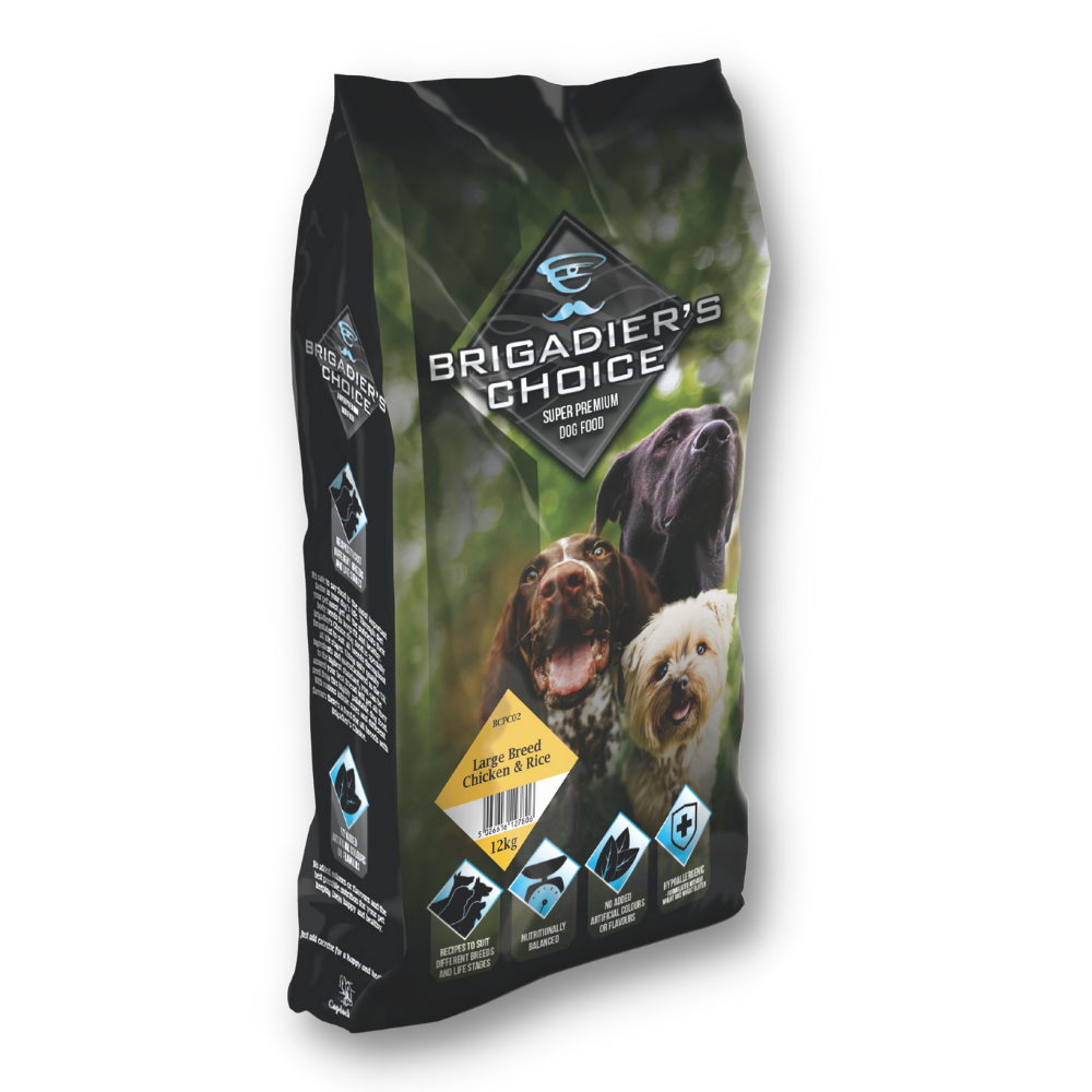Brigadiers Choice Large Breed Chicken & Rice 12kg - Bag Only
