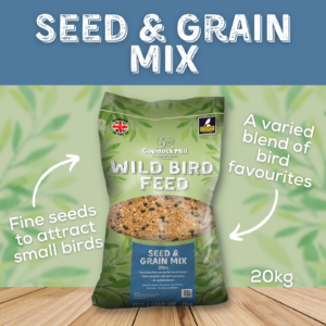 Seed & Grain Mix: Fine seeds to attract small birds, a varied blend of bird favourites. 20kg