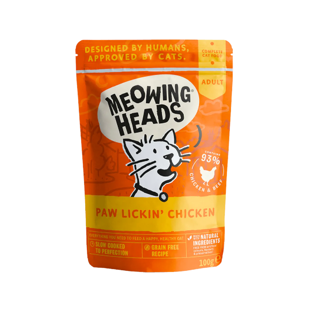 Meowing Heads Paw Lickin' Chicken Wet Pouch 10 x 100g