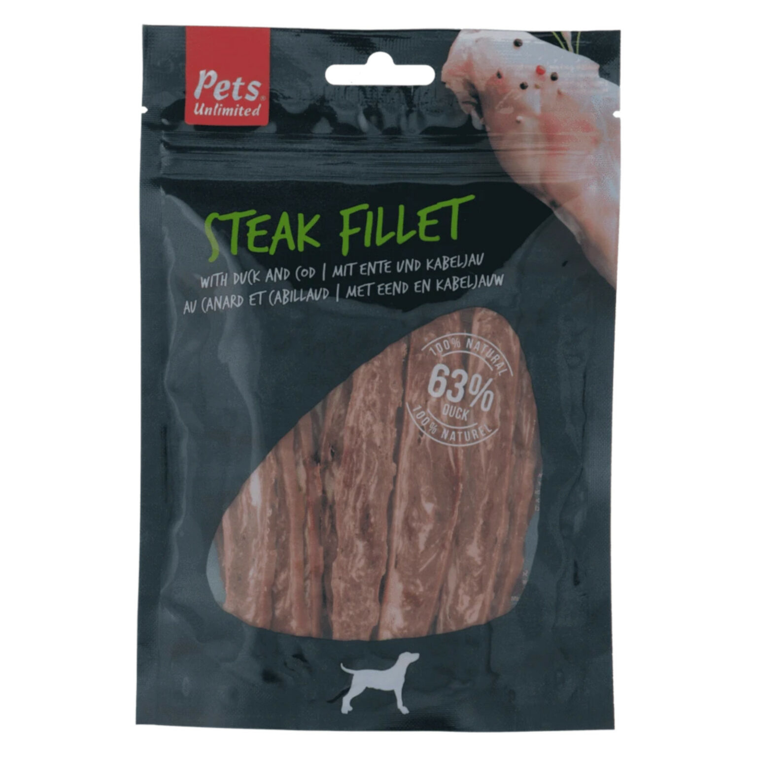 Pets Unlimited Steak Fillet Chicken/Duck 8 x 100g